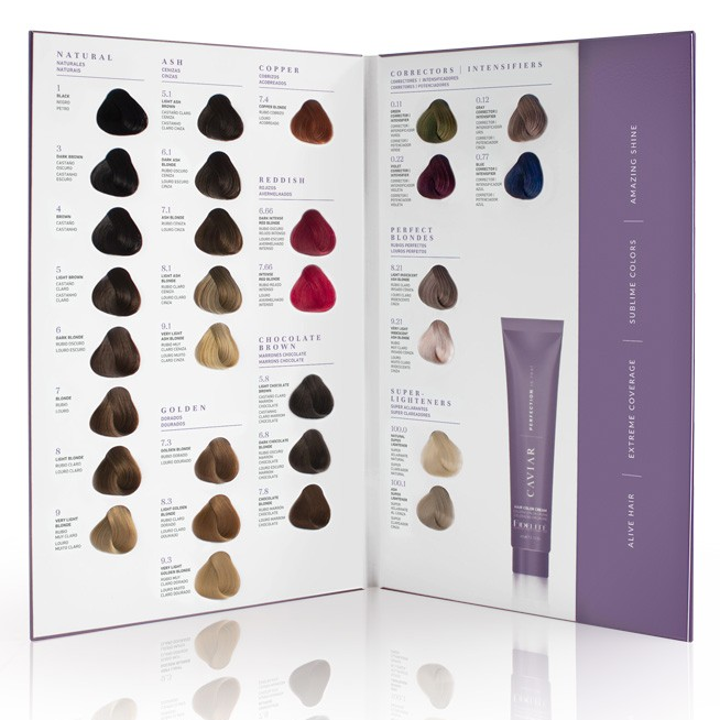 Carta colores  Tintura Caviar.